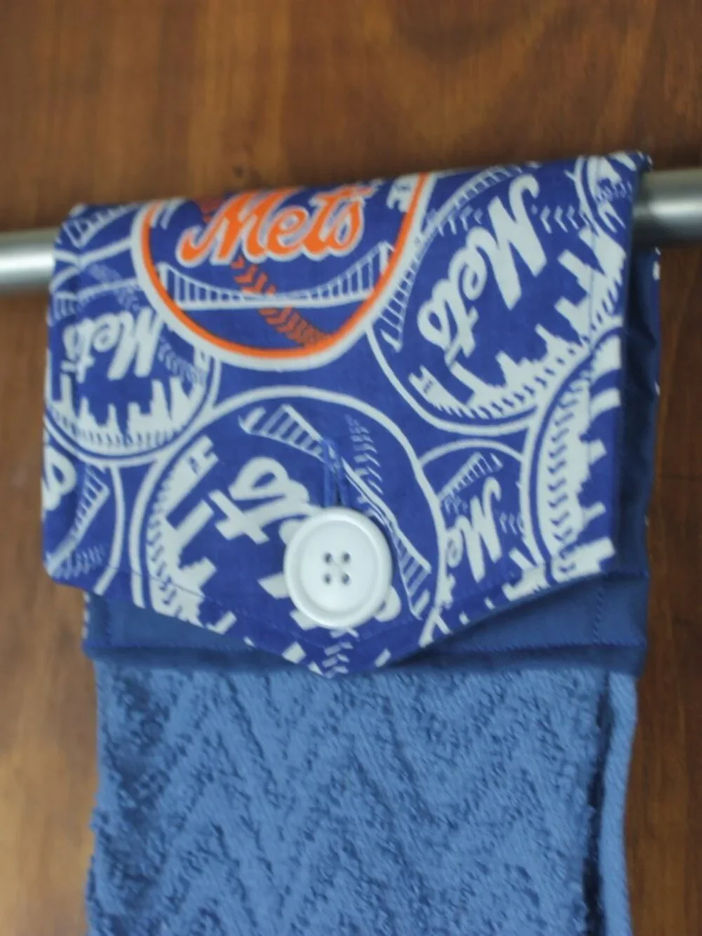New York Mets Blue Collage Print Handmade Hanging Hand Kitchen Towel Cotton NEW